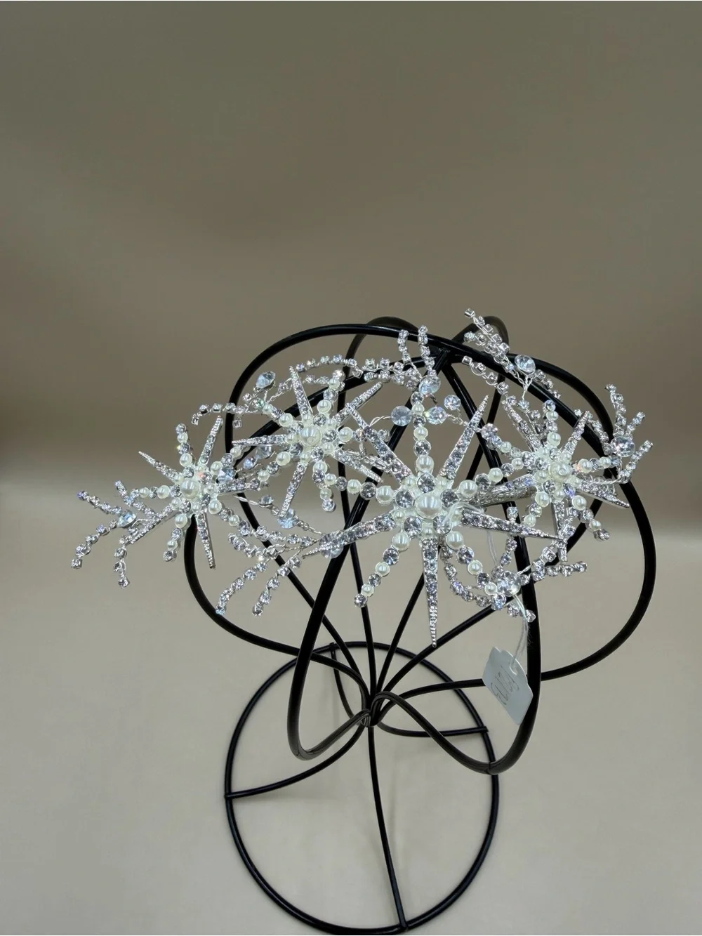 Bridal Rhinestone Pearl Starburst Hair Barrette